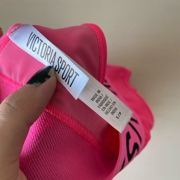 Victoria’s secret hot pink logo racer back sports bra - Picture 4 of 6